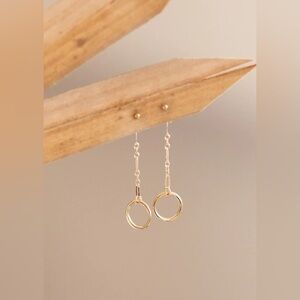 NWT Hello Adorn Tiny Dot Studs with Monday Backdrop Earrings Yellow Gold Filled